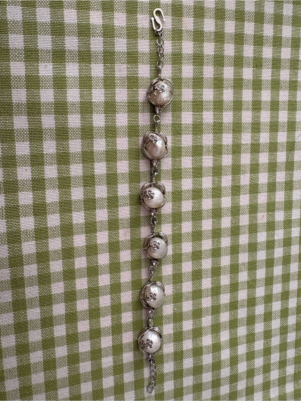 Silver-Tone Button Link Bracelet - Women's Jewelry